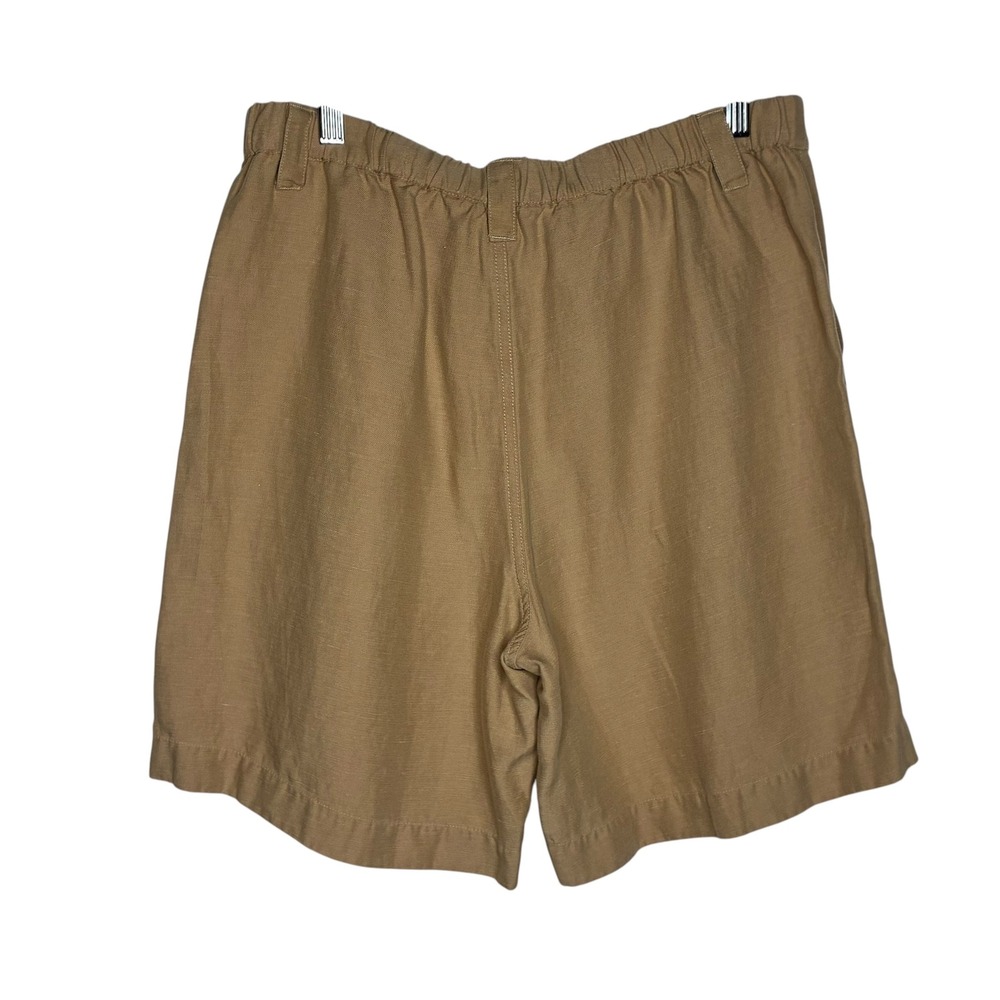 Soft Surroundings Womens Medium Tan Ojai Shorts High Rise Linen Retro Preppy - Picture 6 of 8